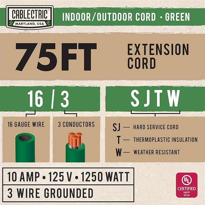 75 Foot Outdoor Extension Cord - Image 2