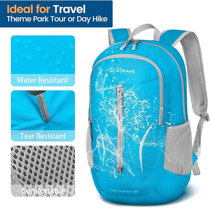 ZOMAKE Ultra Lightweight Packable Backpack 25L, Foldable Hiking Backpacks Water - Image 4