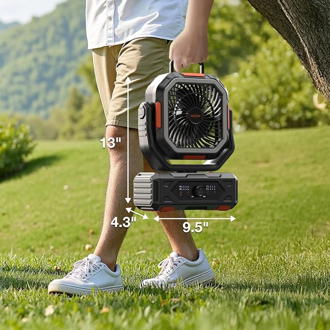 OGERY Camping Fan, Portable Fan Rechargeable - Image 2
