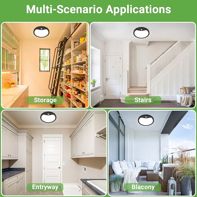 zemty 12inch Motion Sensor Ceiling Lights Wired, 24W 2400lm 3CCT/3 Mode/30-120s - Image 7