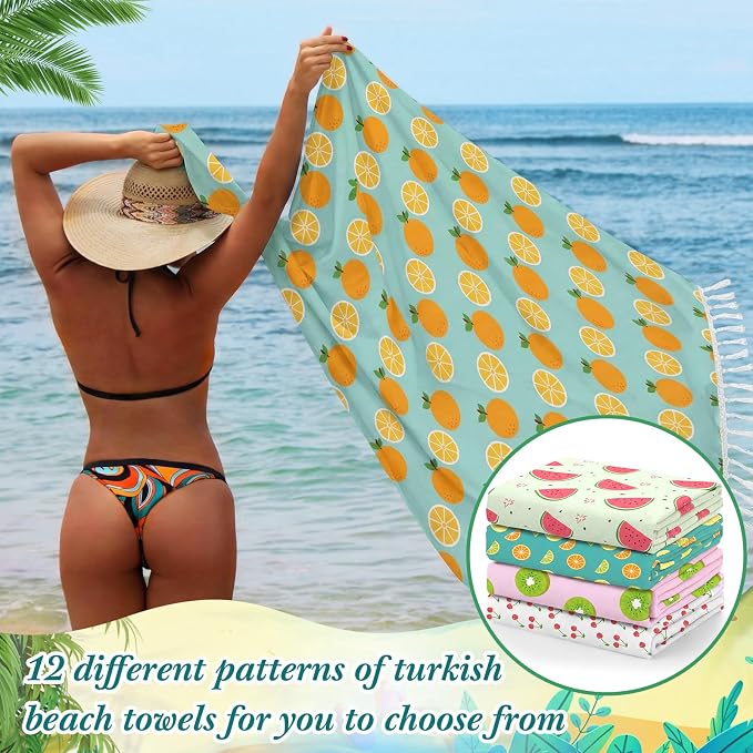 Peryiter 24 Pack Microfiber Oversize Turkish Beach Towel Set 12 Large Absorbent - Image 5