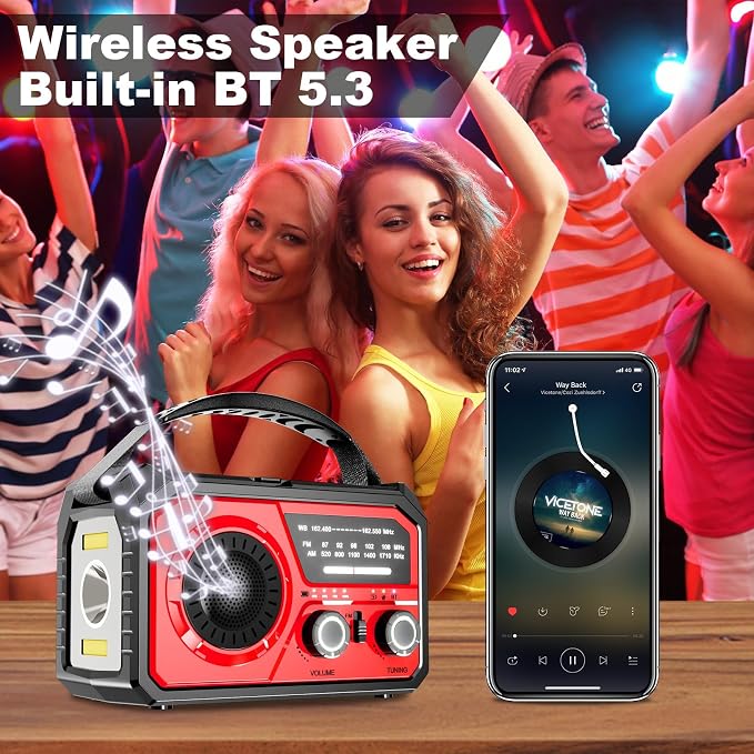 16000mAh Hand Crank Emergency Weather Radio - Image 7