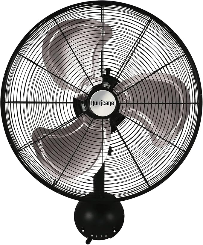 Hurricane Pro High Velocity Oscillating Metal Wall Mount Fan w/ 3 Speeds - Image 8