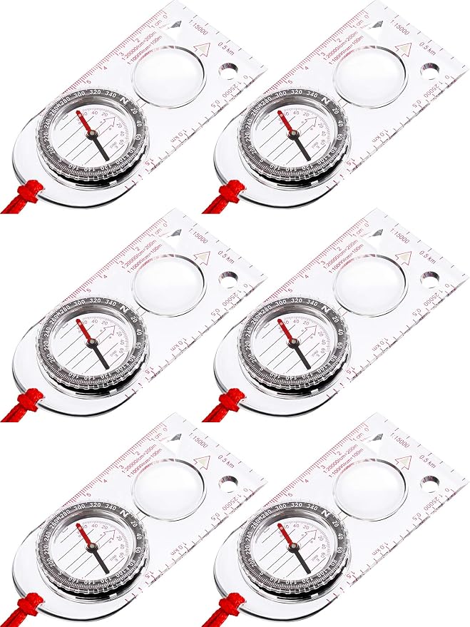 Gejoy 6 Pieces Orienteering Compass Bulk Scout Compass by Unknown
