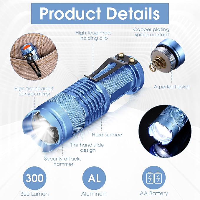 Fumete 20 Pieces LED Flashlight Mini 3 Mode Tactical Torch Small Water - Image 3