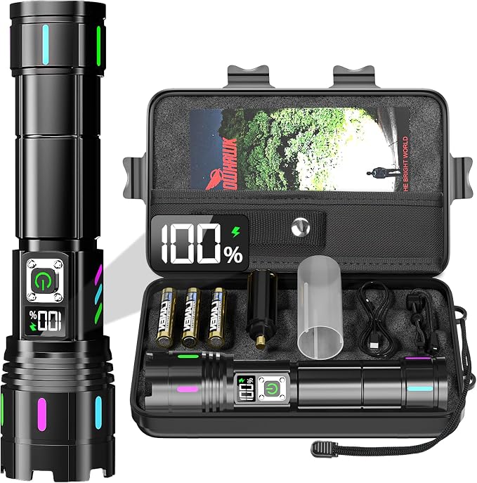 Flashlight 20000 High Lumens Rechargeable - 30W Super Bright LED Flash Light by Shadowhawk