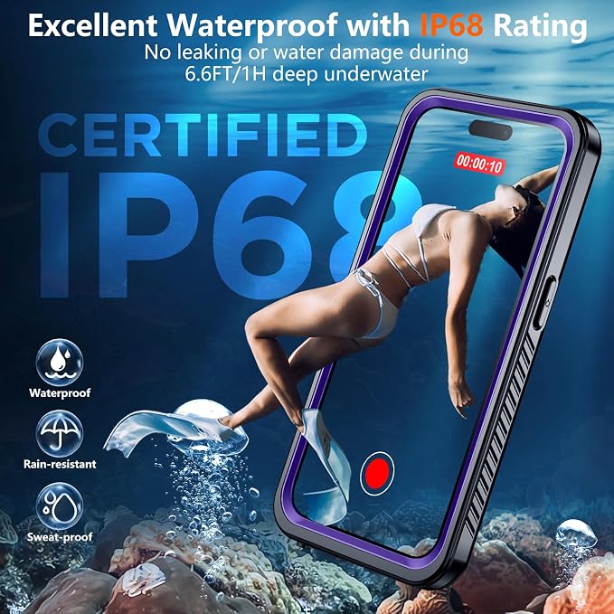 SPIDERCASE for iPhone 15 Pro Case Waterproof, Built-in Lens & Screen Protector - Image 3