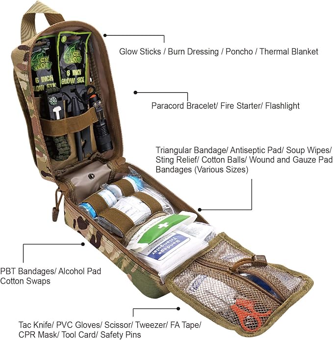 EVERLIT 250 Pieces Survival First Aid Kit IFAK EMT Molle Pouch Survival Kit - Image 2