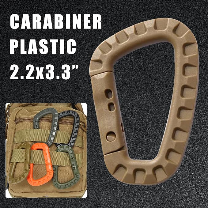 Tactical Gear Carabiner Keychain Clip Plastic D-Rings Large Key Chain Heavy - Image 4