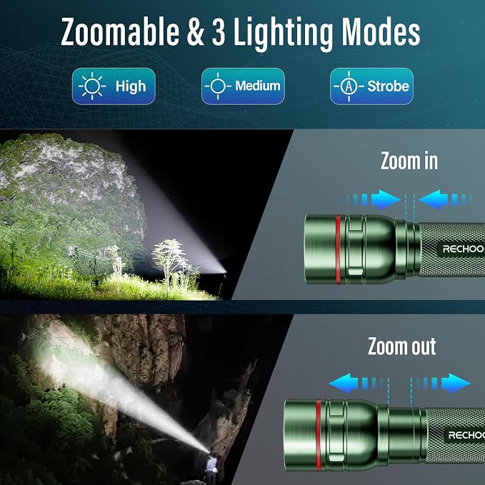 Rechargeable Flashlights High Lumens, G1000 Super Bright Flash Light, Small - Image 3