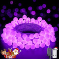JMEXSUSS Purple Christmas Lights Indoor, Connectable 100 LED Globe String by JMEXSUSS