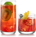 Libbey Ascent Tumbler and Rocks Drinking Glasses Set of 16, Glass Drinking by Libbey