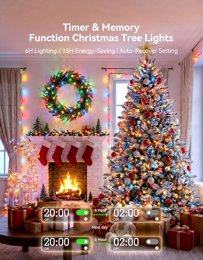 LitHome 99FT 300 LED String Lights Outdoor Indoor, 8 Modes Waterproof Christmas - Image 3