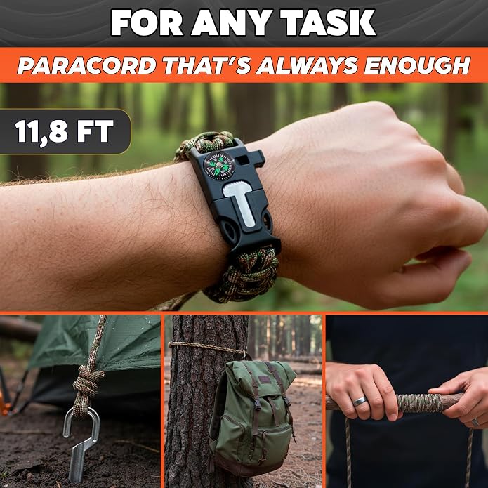 Paracord Bracelets for Men and Women – Adjustable Survival Paracord Bracelet - Image 6