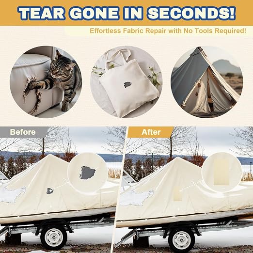 Canvas Repair Tape, 3.2 x 63 Inch Waterproof Heavy Duty Fabric Tape - Image 6