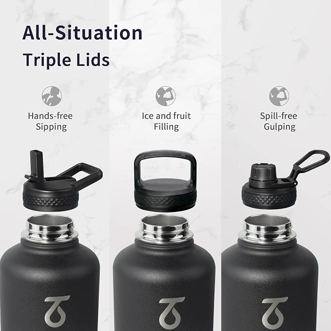 Trebo Water Bottle 64oz with Paracord Handle, Half Gallon Large Vacuum Triple - Image 3