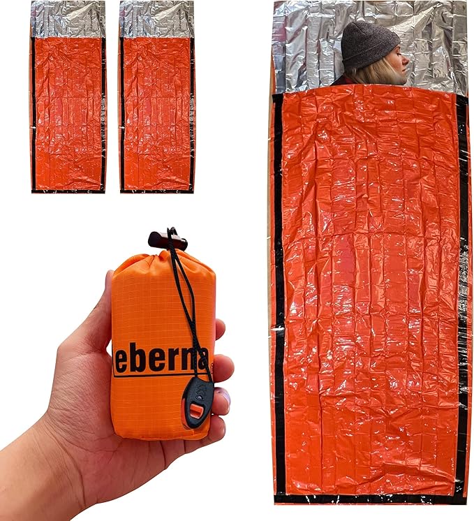 Emergency Sleeping Bags 2 Pack | Portable Emergency Blanket Survival Gear by FireBlanketofAllSizes