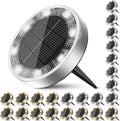 Peasur Solar Ground Lights Outdoor, 24 Pack Flat Solar Powered Disc Lights by Peasur