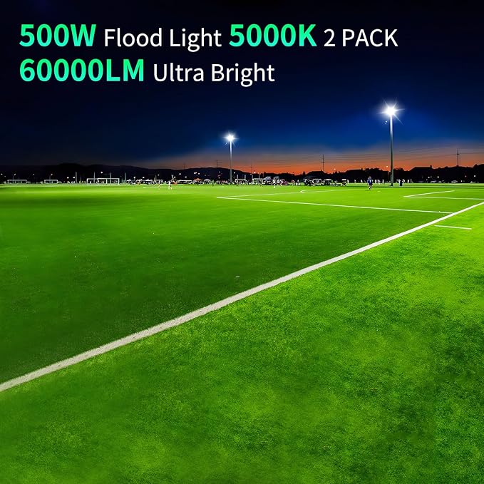 ISUERFY 500W LED Flood Light Outdoor - Image 3