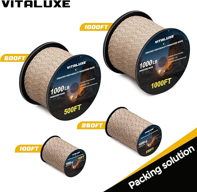 1000lb Paracord Rope, 4mm 12 Triple Strands Paracord, Heavy Duty Tactical - Image 6