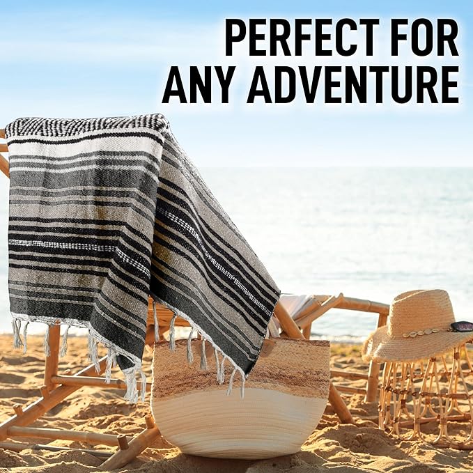 Hydration Nation Authentic Large Handwoven Mexican Blanket - Image 5