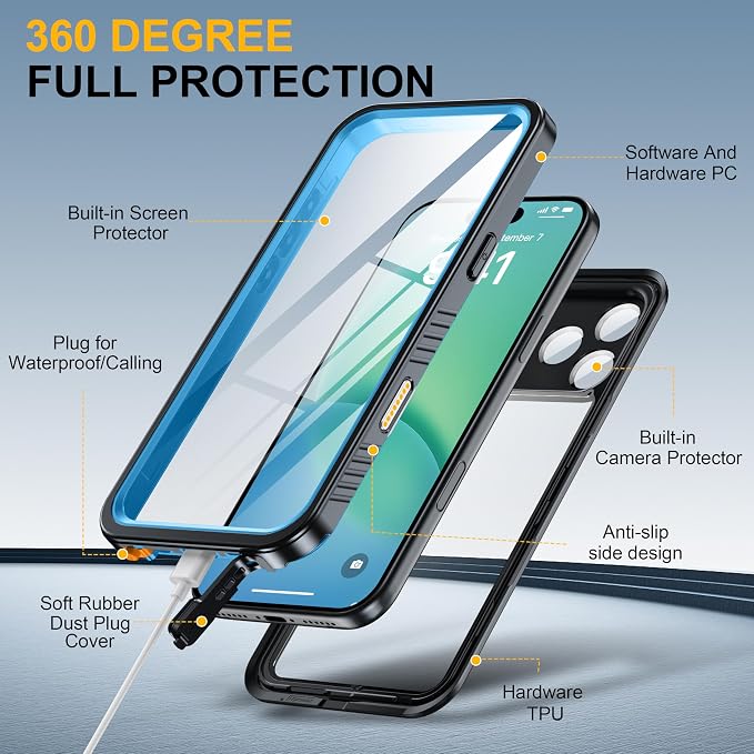 ANTSHARE for iPhone 17 Pro Max Case, IP68 Waterproof Shockproof Case, - 12 FT - Image 7