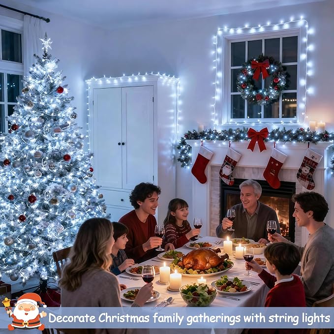 JMEXSUSS 66ft 200 LED White Christmas Lights Indoor Outdoor, Connectable String - Image 4