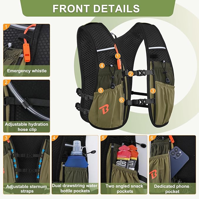 BECOJADDE Running Vest Hydration Backpack - Image 2