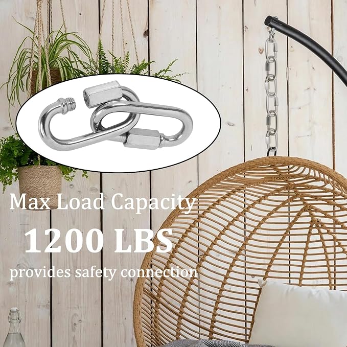 Locking Carabiner Clips, Stainless Steel Spring Snap Hook Locking Carabiner - Image 4