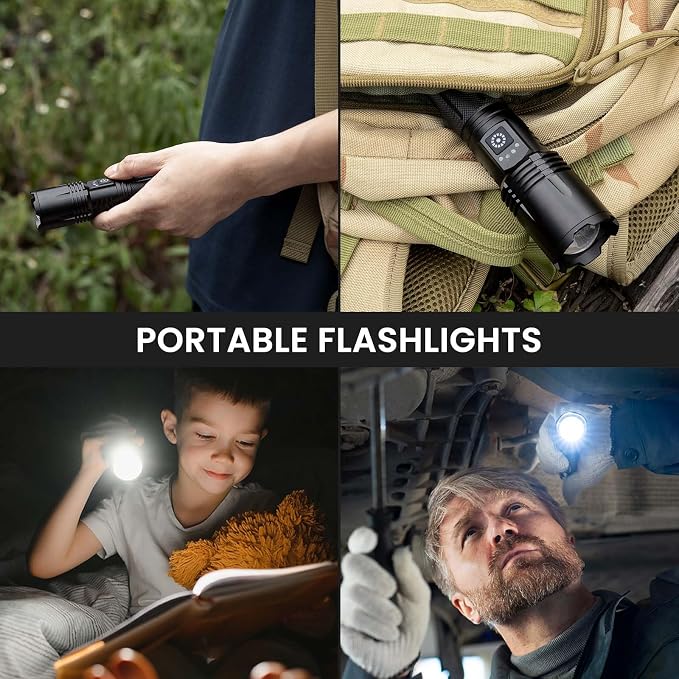 3 Pack Rechargeable Flashlights High Lumens, 000 Lumens Super Bright LED - Image 8