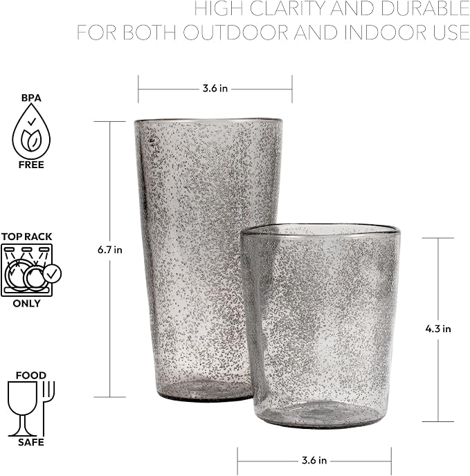 Fizz Bubbles Durable Acrylic 8-Piece Indoor/Outdoor Drinkware Set - Image 4