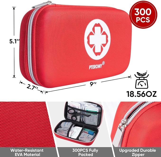 PTEROMY 300 Piece First Aid Kit, Portable Small Emergency Kits Compact 1st Aid - Image 4
