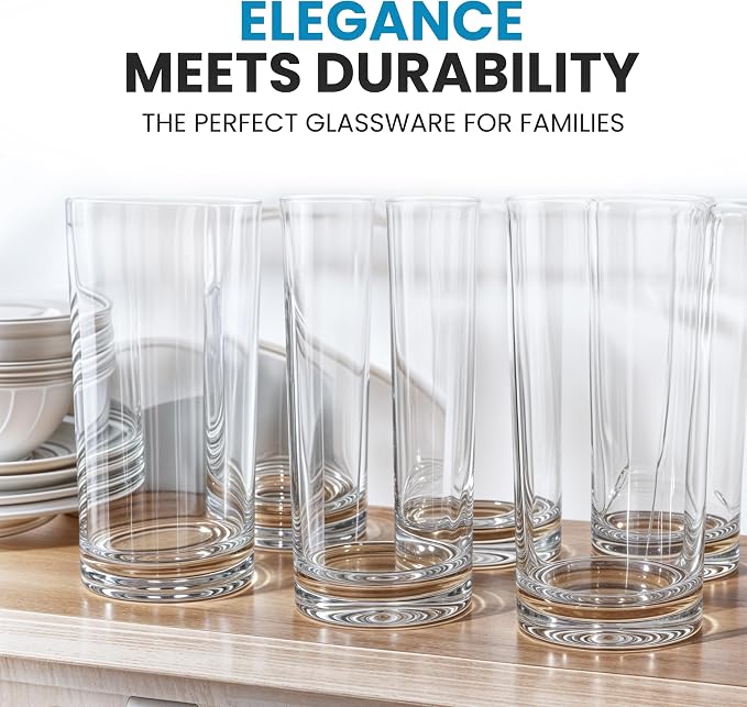 Zulay Kitchen Plastic Drinking Glasses – 24oz Acrylic Shatterproof Water Cups - Image 6