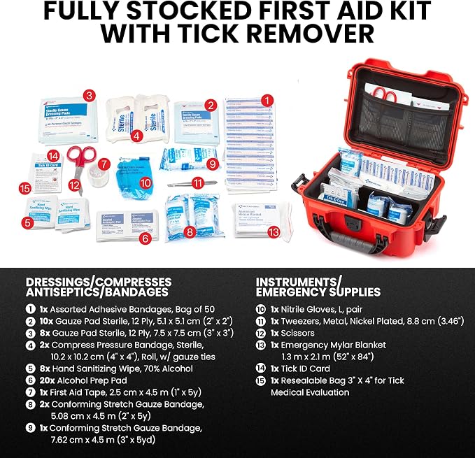 NANUK 904 Waterproof First Aid Kit 110pcs – Durable, Pre-Stocked First Aid - Image 2