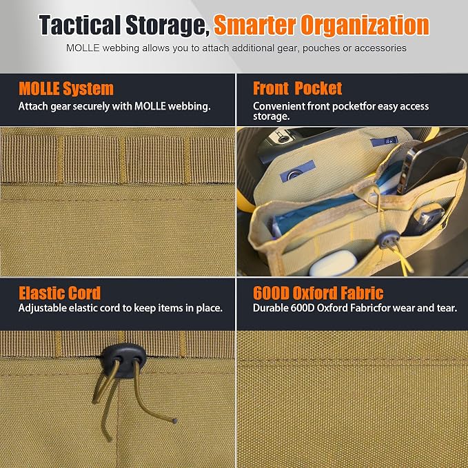 Seat Back Storage Bag for Ford Bronco 2021-2025, MOLLE Tactical Organizer for - Image 2