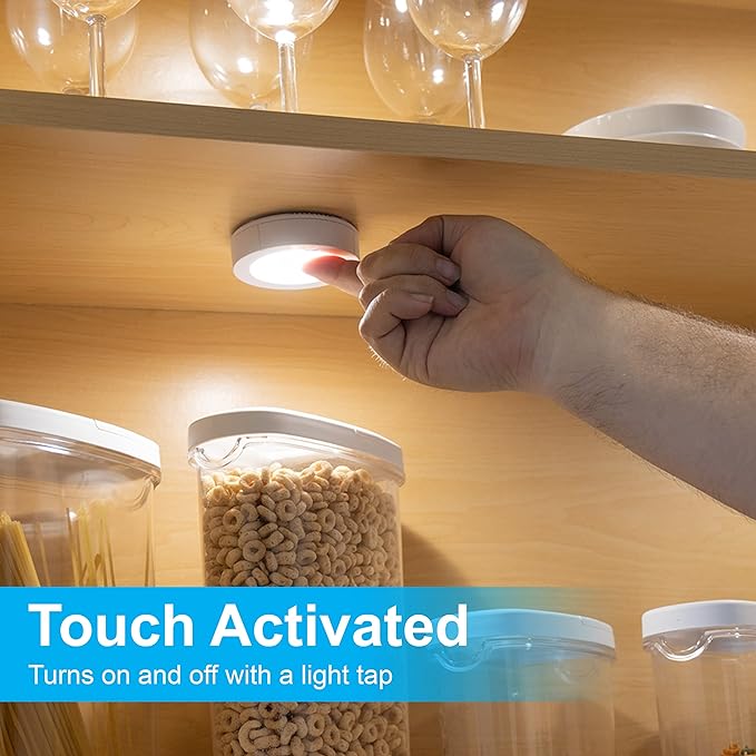 GE Wireless LED Tap-Lights, Battery Operated, 20 Lumens, Touch-Activated Puck - Image 3