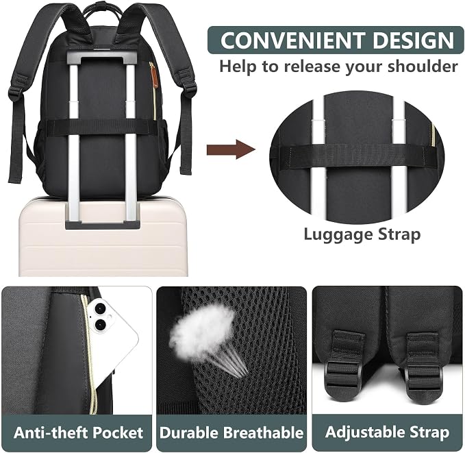 Laptop Backpack for Women Work Bookbag: 15.6 Inch College Backpacks - Image 5