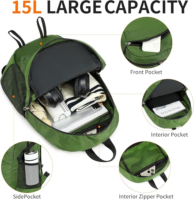 Small Hiking Backpack Travel Lightweight Hiking Packable Daypack - Image 4