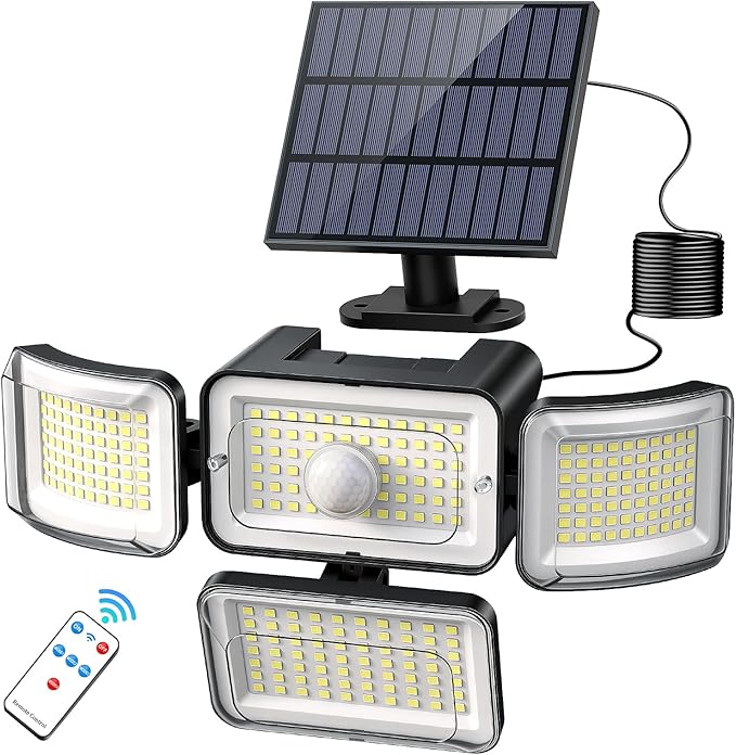 CLAONER Solar Outdoor Lights Motion Sensor 3500LM 288 LED Security Light by Claoner