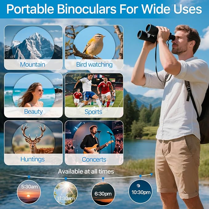 20x50 High Power Binoculars for Bird Watching 28mm Large Eyepiece Life - Image 5