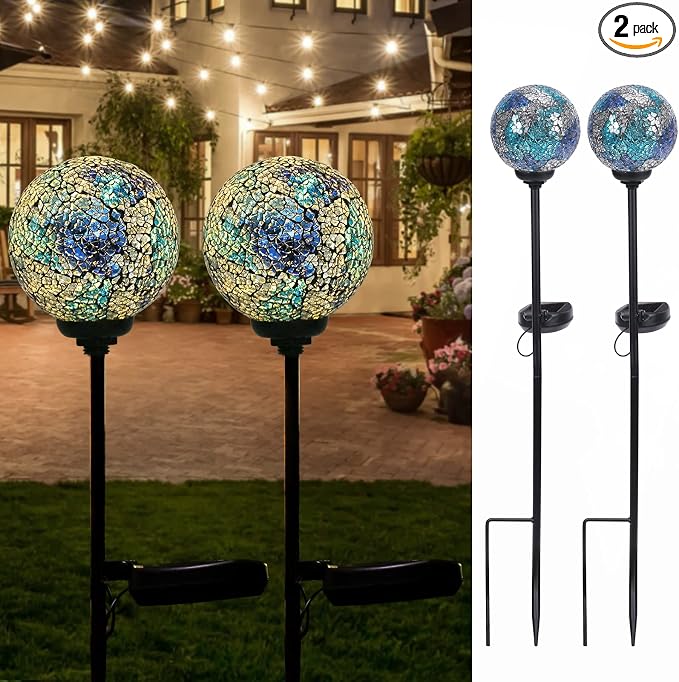 VCUTEKA Mosaic Solar Light, Solar Garden Decorative Lights Outdoor Waterproof by VCUTEKA