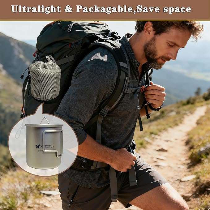 420ml Ultralight Titanium Tea Cup Coffee Mug - Image 8
