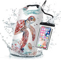 Waterproof Dry Bag, Sea Turtle Jellyfish Coral Red Small Waterproof Backpack by Cliduli
