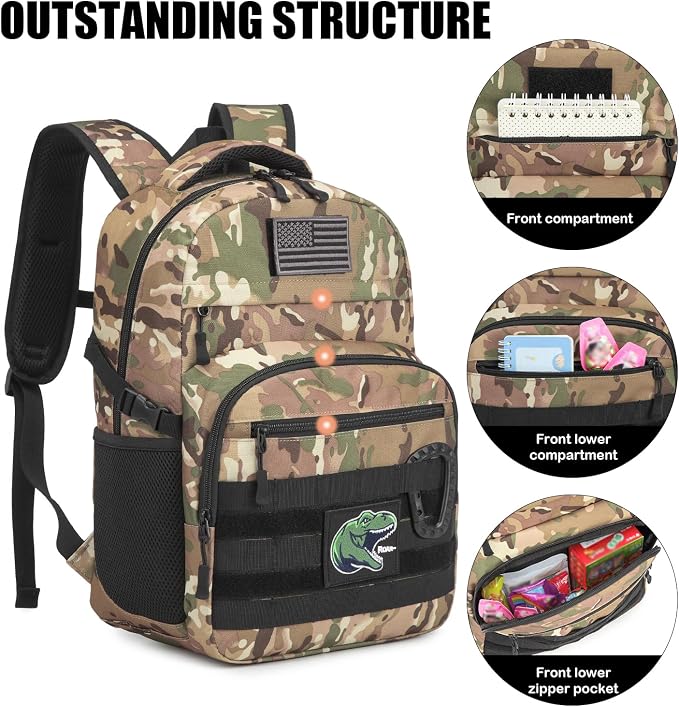 Kids Tactical Backpack Army Molle Bookbag Military Boys Backpack - Image 3