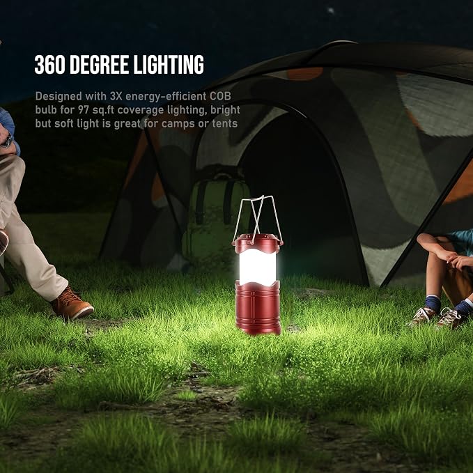 Lichamp LED Camping Lantern, 4 Pack Battery Powered Flashlight - Image 3