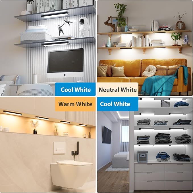 5-Pack Motion Sensor Under Cabinet Light, 3 Color Temperature Dimmable - Image 6