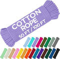 TECEUM Cotton Rope 3/16” – 100 FT – Strong All-Purpose Braided Rope – Natural by TECEUM
