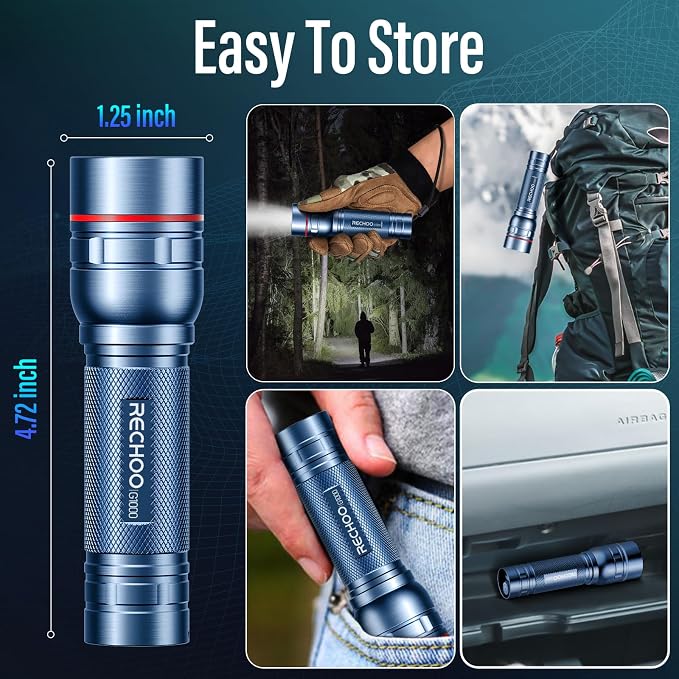 RECHOO Rechargeable Flashlights High Lumens, Super Bright Flash Light 2 Pack - Image 6