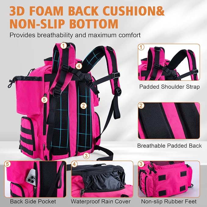 Goture Fishing Backpack, 900D Water-Resistant Tackle Backpack - Image 4
