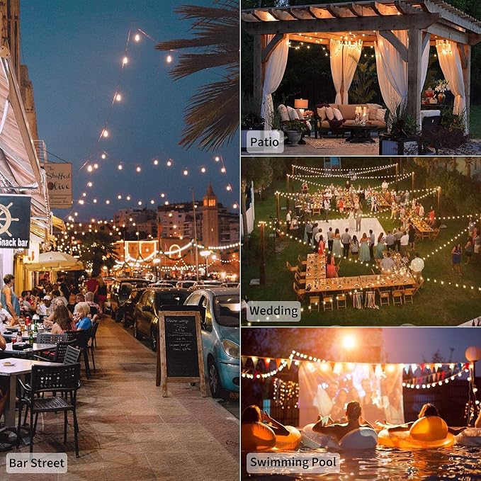 Brightown Outdoor String Lights, 100FT 100+2 G40 Bulbs Shatterproof Patio Lights - Image 5